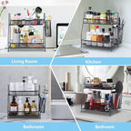 LEMIKKLE Countertop Organizer for Bathroom, Bedroom & Kitchen Counter Shelf with Small Basket