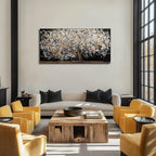 Gold Wall Decor Black Art Tree Wall Art for Living Room Canvas Painting Canvas Pistures Framed Modern Artwork for Home Kitche
