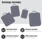 PANDA JOYS 4 Set Compression Packing Cubes Travel - Travel Accessories Expandable Packing Organizers for Carry On - Essential