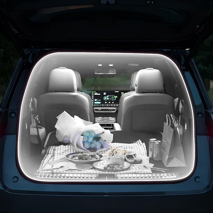 HOLDCY Car LED Strip Lights - Trunk Cargo Ambient Lighting, White 6000K, 177.16 inches Flexible Cuttable LED Light Strip, Easy Install, Waterproof, Universal Fit for Car Trunks, SUVs, and Vans