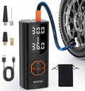 Tire Inflator Portable Air Compressor 160PSI Air Pump For Car Tires with Digital Pressure Gauge, LED Light & Fast Inflation - Cordless Pump for Car, Motorcycle, Bicycle, Ball, Matte Black