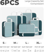 Percover Compression Packing Cubes 6-Piece Set, Packing Cubes Compression for Travel with Multi-Size Organization, Travel Org