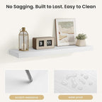 Fun Memories Rustic Floating Wall Shelves, Wall Mounted Wood Storage & Display Shelves for Bathroom, Bedroom, Living Room or 