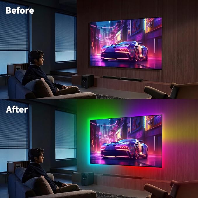 iNextStation 6.56ft Neon LED Strip Lights, Smart IC RGB LED Neon Rope Lights with App and Remote Control Timer, Waterproof Music Sync Color Changing LED Lights for Bedroom Room Décor