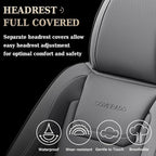 Coverado Car Seat Covers Full Set, Seat Covers for Cars, Car Seat Cover, Car Seat Protector Waterproof, Leather Car Seat Cush