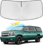 for Chevy Suburban 2015-2020 Windshield Sun Shade - 4 Layers Car Sunshades for Front Windows Shade Cover Custom Fit Suburban Sun Visor 240T Retractable Shade Blocks UV Rays Car Accessories