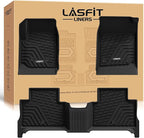 LASFIT Floor Mats for Chevrolet Chevy Colorado/GMC Canyon 2015-2022 (Only Crew Cab), All Weather TPE Custom Fit Automotive Floor Mats for Cars, 1st and 2nd Row Car Floor Mats Full Set, 3 PCS, Black