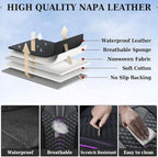 Coverado Leather Seat Covers, Car Seat Covers Full Set, Nappa Leather Seat Covers for Cars, Car Seat Protectors Waterproof, 5