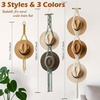 Bohemian Hat Rack Hat Hanger, Macrame Hat Organizer for Wall Hanging, Handmade Hat Holder, Hat Storage for Wide-Brim Hats, Bo
