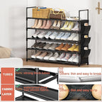 OYREL 5 Tier Shoe Organizer Rack for Closet, Entryway, Garage, Door, Space Saving, Shoe Holder Stand/Tower, Large, 20-25 Capa