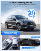 SARMERT 4K 3 Channel Dash Cam, Dash Cam Front and Rear C3, Free 64GB Card, 4K+1080P+1080P Dashcam, G-Sensor, WDR, APP, 5G WiF