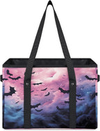 Reusable Grocery Bags Heavy Duty Shopping Bags Foldable Large Tote Bags with Long Handles & Hard Bottom