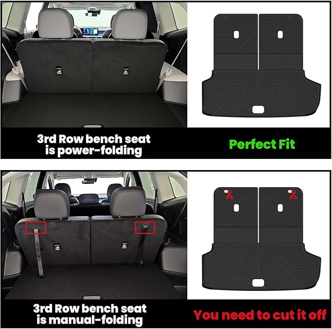 LASFIT Backrest & Cargo Mats for Hyundai Ioniq 9 2026, All Weather TPE Custom Fit Hyundai Ioniq 9 2026 Full Set Car Accessories Backrest Mats & Trunk Liners,Black