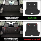 LASFIT Backrest & Cargo Mats for Hyundai Ioniq 9 2026, All Weather TPE Custom Fit Hyundai Ioniq 9 2026 Full Set Car Accessories Backrest Mats & Trunk Liners,Black