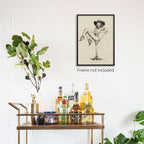 Vintage Western Canvas Wall Art Coquette Cowgirl Martini Posters Prints 16x24 in Unframed Retro Bar Cart Cocktail Artwork Aes