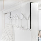 WEBI Over The Door Hook White,Over The Door Towel Rack,Door Hanger,Door Coat Towel Hanger,Door Coat Rack for Hanging Clothes,