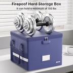 ENGPOW 5200°F File Box Fireproof Document Box with Lock,Heat Insulated Collapsible File Storage Organizer Box with Handle,Por