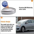 Moonlinks Compatible with Nissan Sentra 2013 2014 2015 2016 2017 2018 2019 Left Side Mirror Cover Replacement, Silver Left Driver Side Door Rearview Mirror Cap Trim