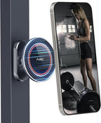 A2C All-Metal Gym Magnetic Phone Holder for MagSafe,High-End Workout Essentials for Men Women,[Dual N54 Magnet] Portable Phone Mount Gym Accessories Compatible with iPhone 17 16 15 14 13 12 (Gray)