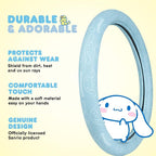 Cinnamoroll Steering Wheel Cover, Official Sanrio Car Steering Wheel Cover with Universal Size 14.5-15.5, Cute Blue for Women, Cinnamoroll Car Accessories (Cinnamoroll Blue Monogram)