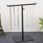 Display Stand Stainless Steel Jewelry Towers Bag Stand Tabletop Double Hook Hanging Jewelry Stands for Necklaces Organizer St