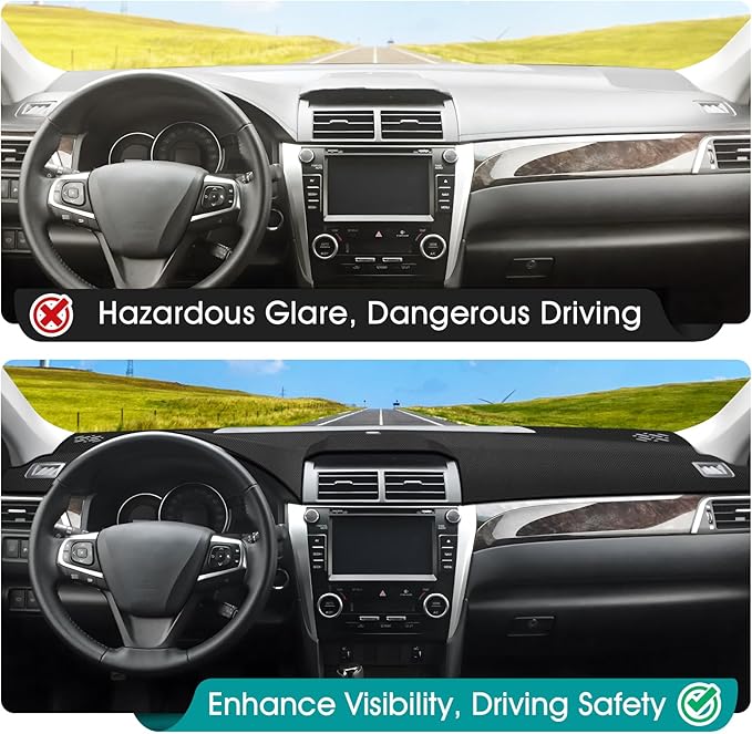 FIILINES Dash Cover for Toyota Camry XV50 2015 2016 2017,Dashboard Mat Accessories Dash Cover Sunshade Nonslip Mesh Protector