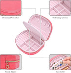 ProCase Travel Size Jewelry Box, Medium Portable Seashell-Shaped Jewelry Case, 2 Layer Jewelry Organizer in PU Leather for Wo
