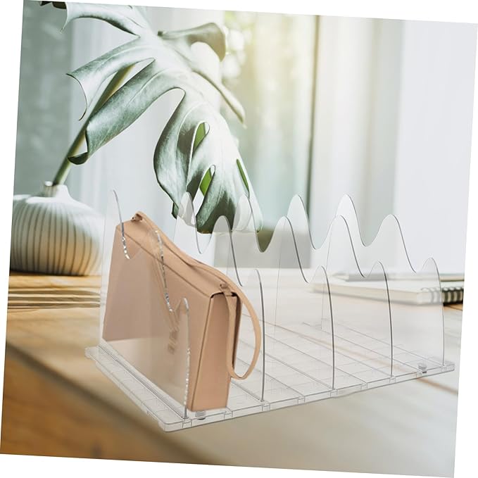 Garneck Clear Handbag Shelf Divider Closet Organizer for Bags Sturdy Storage with Non-Slip Base for Supermarkets and Home Use