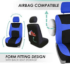 FH Group Light & Breezy Cloth Car Seat Covers, 7 Seater Three Row Set- Airbag & Split Ready -Universal for Cars Trucks and SU