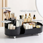 Rotating Makeup Organizer for Vanity with Brush Holder, Cosmetic Makeup Storage Organizer, Large Spinning Makeup Skincare Org