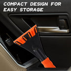 Lasnten 6 Pcs Car Ice Scraper 9.64 x 4.33 Inch Windshield Ice Scraper Winter Car Accessories to Remove Snow, Frost for Small Truck (Trendy, Orange Black)