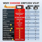 Launch OBD2 Scanner CRP123X Elite V3.0, 2025 Lifetime Free Update Diagnostic Scan Tool Supports CAN FD DoIP, Car Engine Code