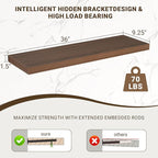 36 Inch Floating Shelves, 36"x9.25"x1.5" Inch Deep Floating Shelves for Wall, Wooden Shelves for Bathroom, Bedroom, Living Ro