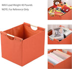 HOONEX Large Collapsible Storage Bins, Linen Fabric, Pack of 2, Storage Baskets with Wooden Carry Handles and Sturdy Heavy Ca