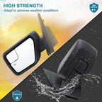 Left Driver Side Door Mirror Compatible With 2021 2022 2023 2024 2025 2026 Ford F150 With Power Glass Manual Folding Heated Matte Black Replace#ML3Z17683UA(5Pins)
