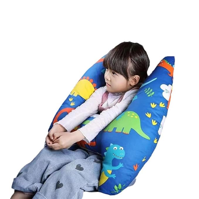 Car Seat Belt Pillow and Adjuster Kit for Kids, Travel Pillow Headrest Neck Support Cushion Seatbelt Cover and Safety Strap Protection Pad for Body Protector Rest (Dinosaurs)
