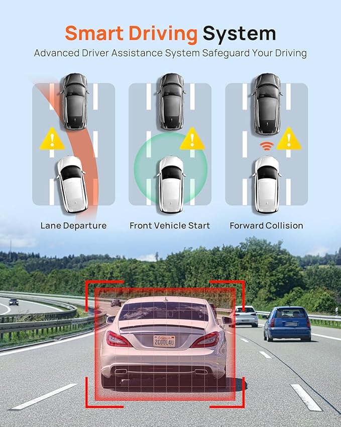 70mai 2.7K Dash Cam Front A500S, 1944P Dash Camera for Cars with Sony IMX335, Dashcam Built-in WiFi GPS, Optional Rear Dashca