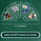 Lazy Susan Cabinet Organizer Bins for 26"/ 28"/ 32" Diameter Corner Organizer, Plastic Cabinet Storage Bin, 1/8 Wedge - Food 