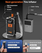 160PSI Tire Inflator Portable Air Compressor - Cordless Air Pump for Car Tires with 10000mAh Battery, 4+N Smart Modes, Digital Pressure Gauge, LED Light & Carrying Case - for Car, Moto, Bike, Balls