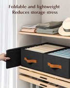 Homsorout Clothes Organizers and Storage - 4/5/7 Grids Fabric Jeans Organizer with Handles, Foldable Closet Organizers Divide