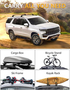 Tuyoung Roof Rack Cross Bars Compatible with 2021 2022 2023 2024 2025 2026 Chevy Tahoe & Suburban, GMC Yukon XL, Cadillac Escalade ESV, Chevrolet Lockable 330lb Aluminum Black Crossbar Carrier Luggage