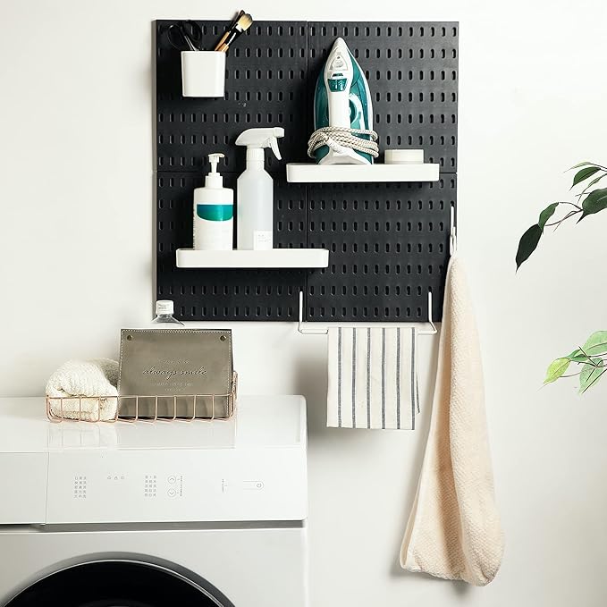 Keepo Pegboard Accessories, Peg Board Accessory Kit for Wall Organizer, Office Pegboard Accessories, Container, Racks, Hooks,
