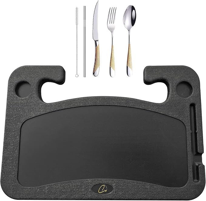 Steering Wheel Desk Tray | 16.5" Portable Car Laptop Table | Multi-Use Work Surface for Eating Writing | Vehicle Travel Workstation | Fits Most Cars Trucks SUVs