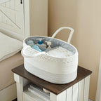 luxury little Diaper Caddy Organizer, Large Cotton Rope Nursery Baby Basket, Changing Table Organizer for Baby Diaper Storage