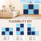 6 Cube Storage Organizer with Shelf Back to School Boxes 11 Inch Toy Storage Bins Closet Organizers Drawers Fabric Dresser fo