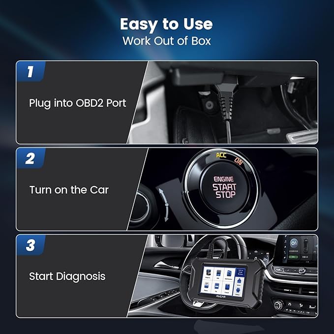 MUCAR CS6 OBD2 Scanner Diagnostic Tool, Engine Transmission BCM Car Scanner, ABS Code Reader, SRS TPMS Scan Tool, 7 Reset