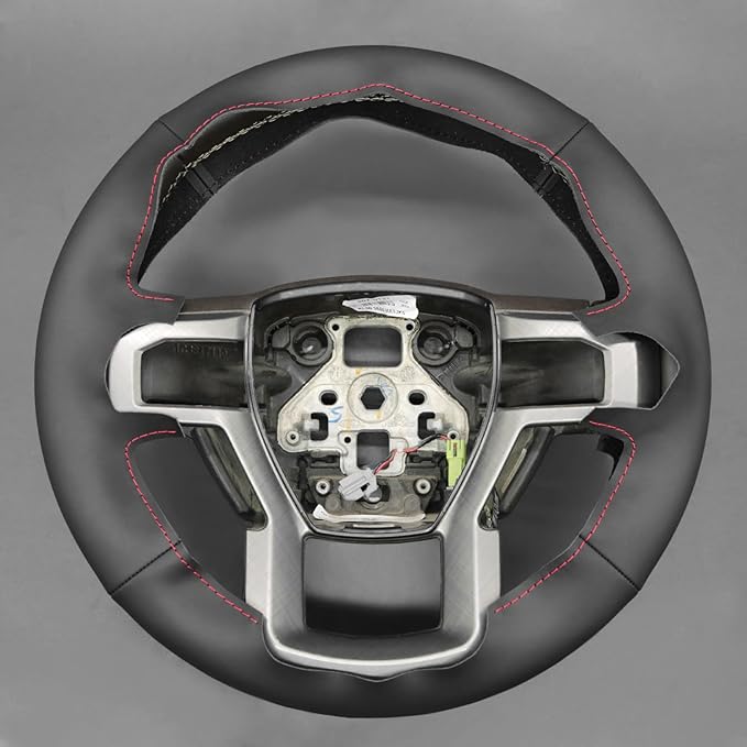MEWANT Hand Stitch Steering Wheel Cover for Ford F150 F250 F350 Expedition 2018-2021 Ford F150 Truck Steering Wheel Wrap