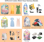 6 Pcs Compression Packing Cubes, Packing Cubes for Travel, Waterproof Luggage Organizer Bags Set, Cute Packaging Cubes for Wo