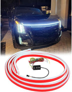 Car Hood Light Strip,White 71 Inches Dynamic Car LED Strip Lights,Turn Signal Lamp,Waterproof IP66 DRL Compatible with Dodge Ram 1500 2500 GMC Sierra 1500 2500 Chevy Silverado 1500 2500