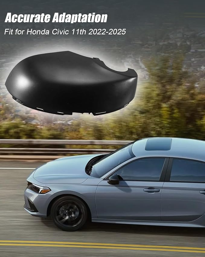 Lower Rearview Mirror Cover Fit for Honda Civic 11th 2022 2023 2024 2025 without Turn Signal, Left Driver Side Mirror Bottom Cover Cap Replace 76255-T20-A01